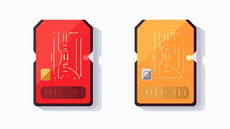 Vector detailed vector illustration of microsd card front and back