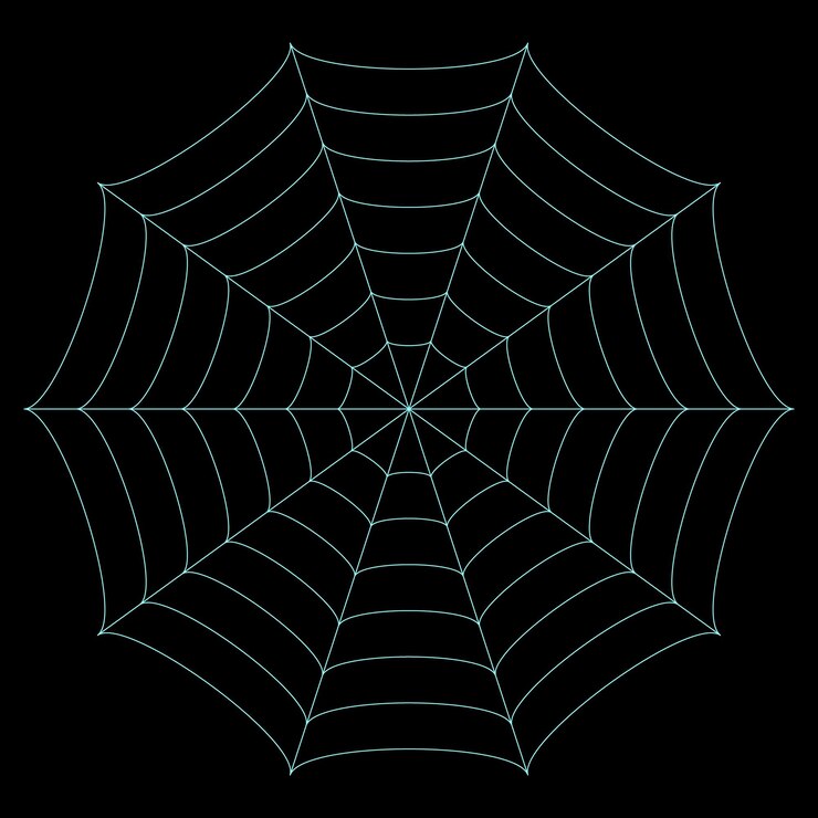 Vector detailed vector illustration of a spiderweb against a black background