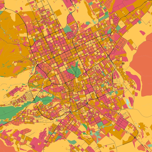 Детальная векторная карта рияда, саудовская аравия