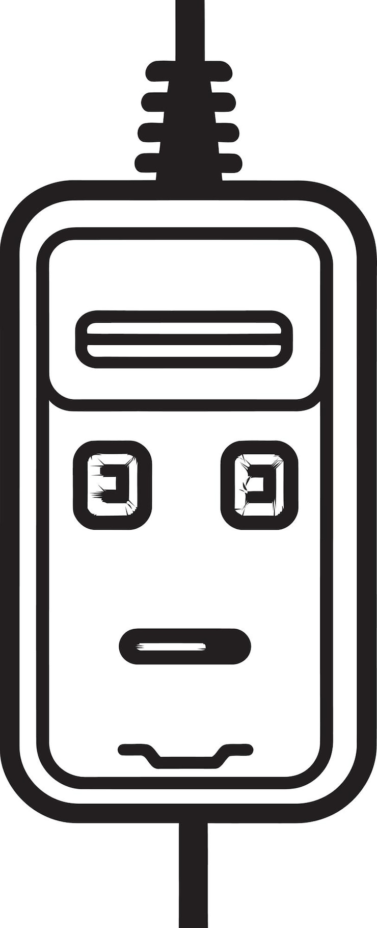 Vector detailed vector representation of a contemporary residential electric meter featuring clear digital