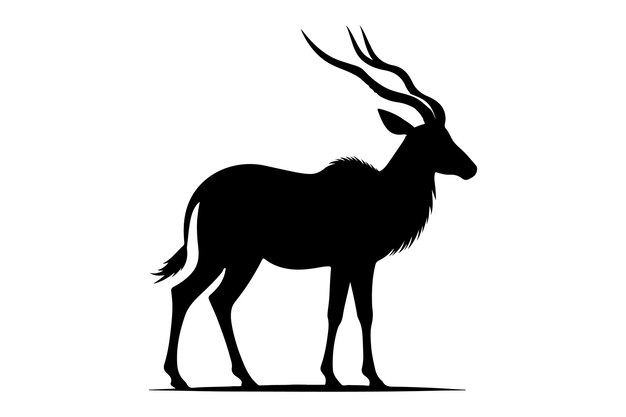 a detailed vector silhouette of an antelope