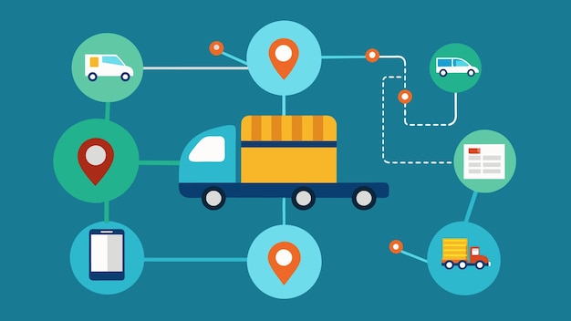 Vettore una visione dettagliata di un sistema digitale di localizzazione e rintracciamento che fornisce una visibilità completa e