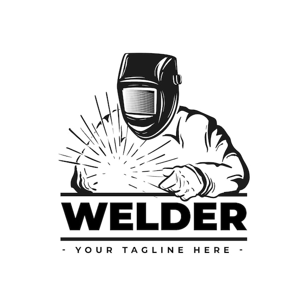 Vector detailed welder logo template