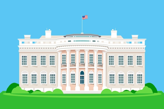 Vector detailed white house illustration