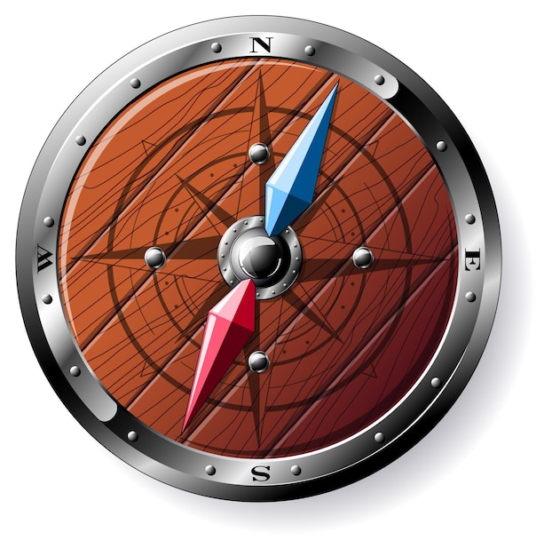 Detailed wooden compass illustration