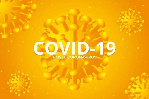 Sfondo giallo dettagliato di coronavirus