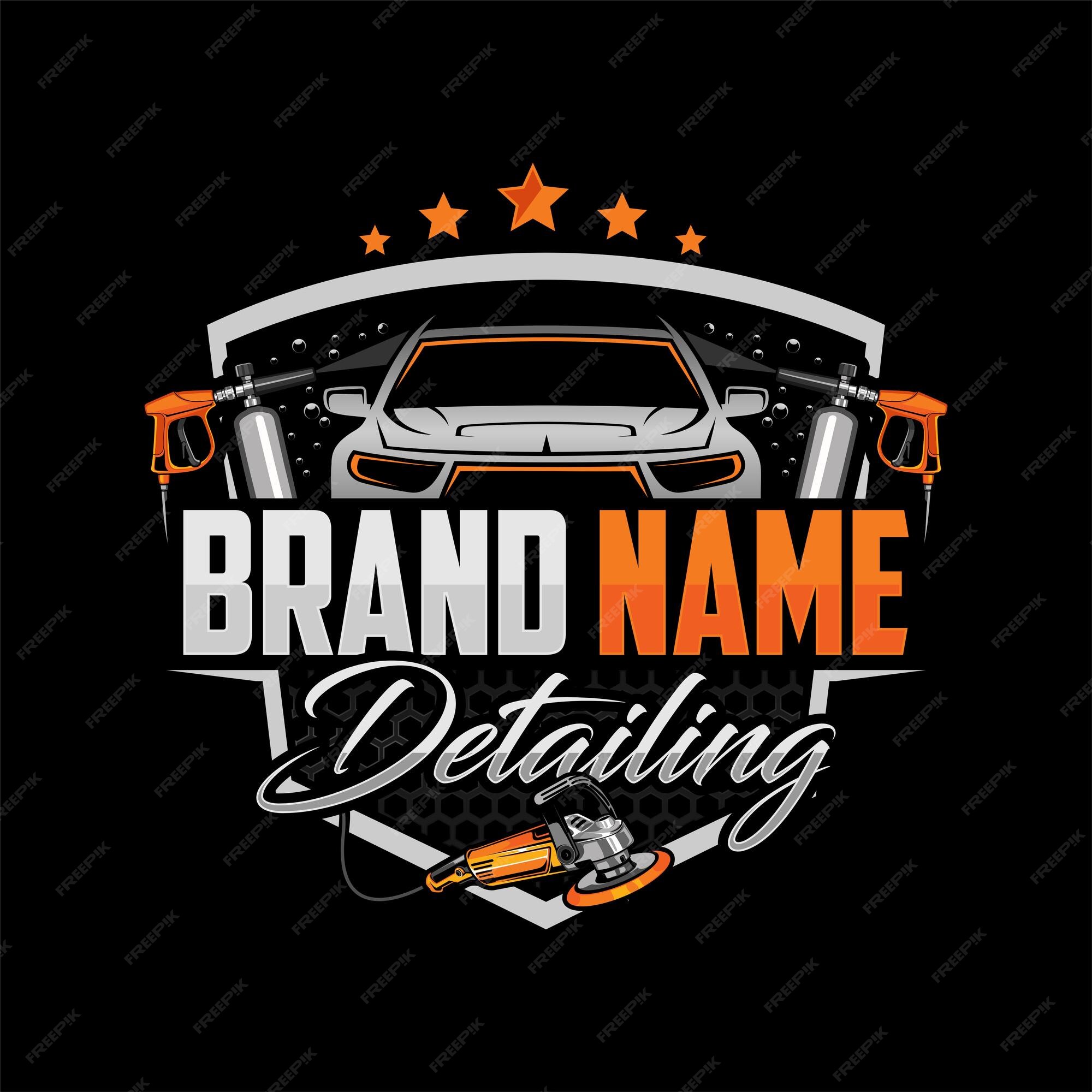 Premium Vector | Detailing car logo and car wash logo