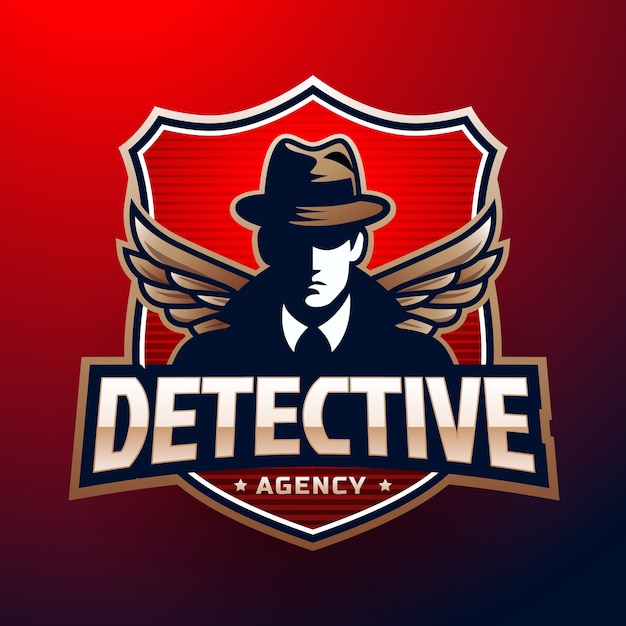 Vector detective agency emblem in gradient style