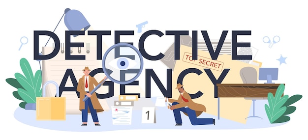 Detective agency typographic header