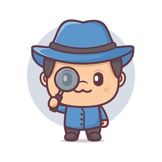 Vettore detective cartone animato mascotte illustrazioni vettoriali