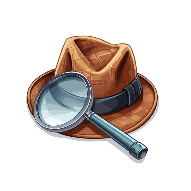 Vector detective character on investigation