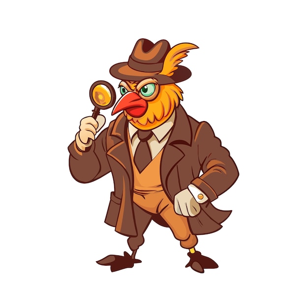 Vettore vettore di pollo detective