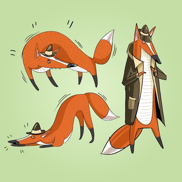 Vector detective fox