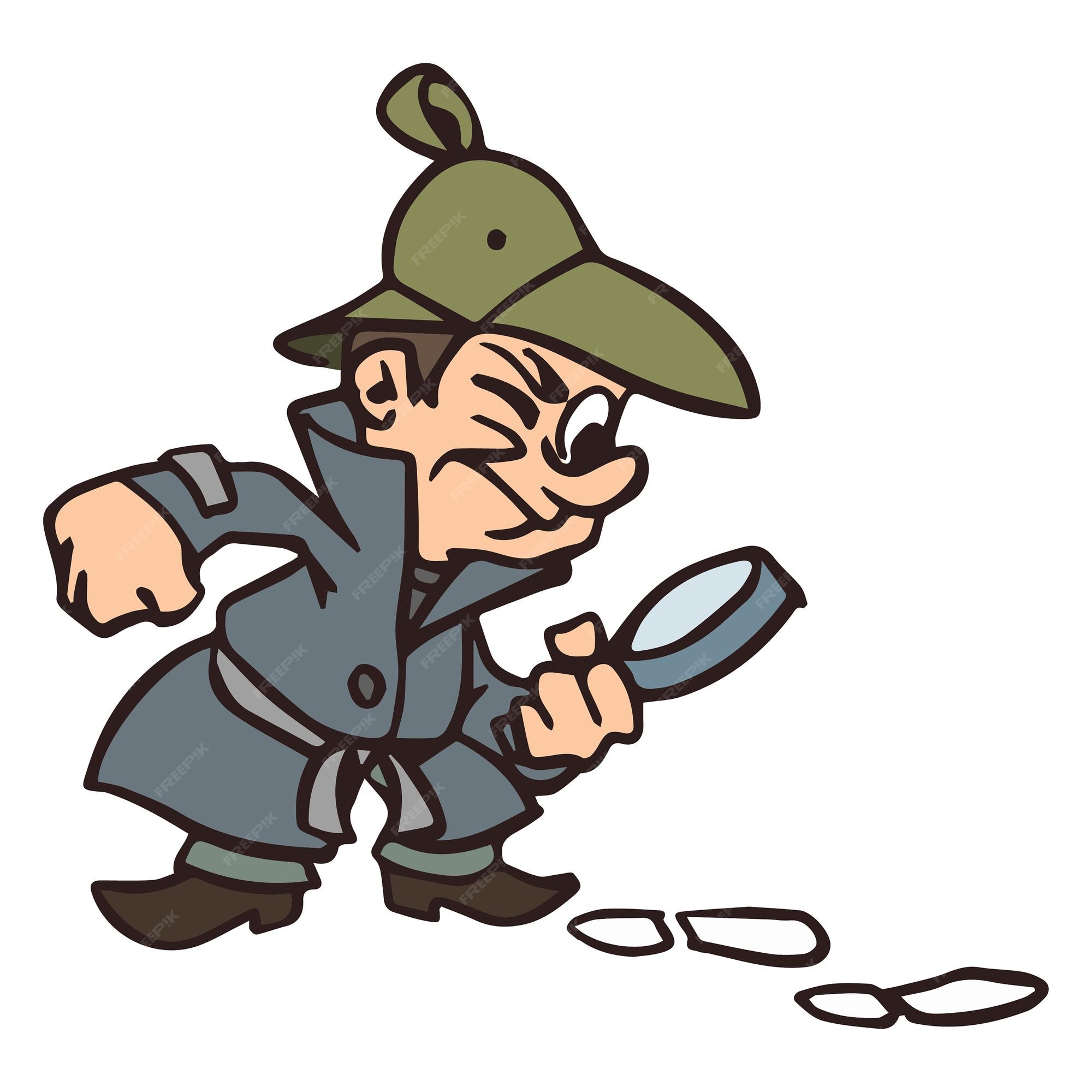 Premium Vector | Detective is investigating a crime spy with magnifying  glass and traces vector illustration