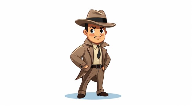 Vector detective man cartoon vector