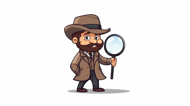 Vector detective man cartoon vector