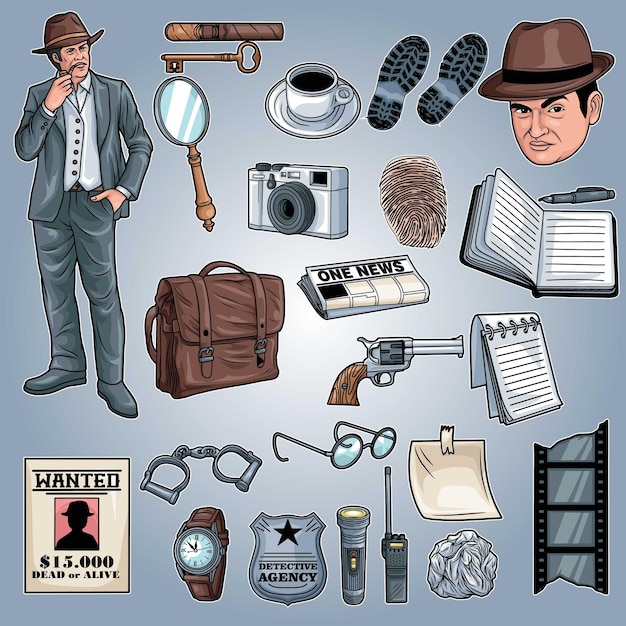 Detective pack illustration