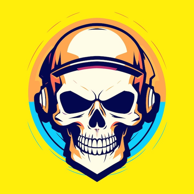 detective skull head vector illustration