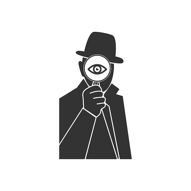 Detective spy crime vector icon isolated on white background