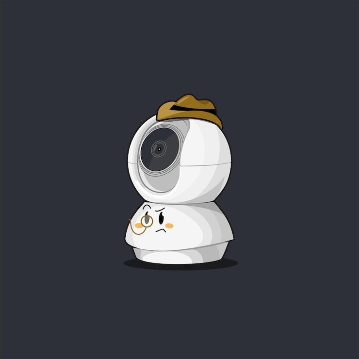 Vector detective-themed security camera