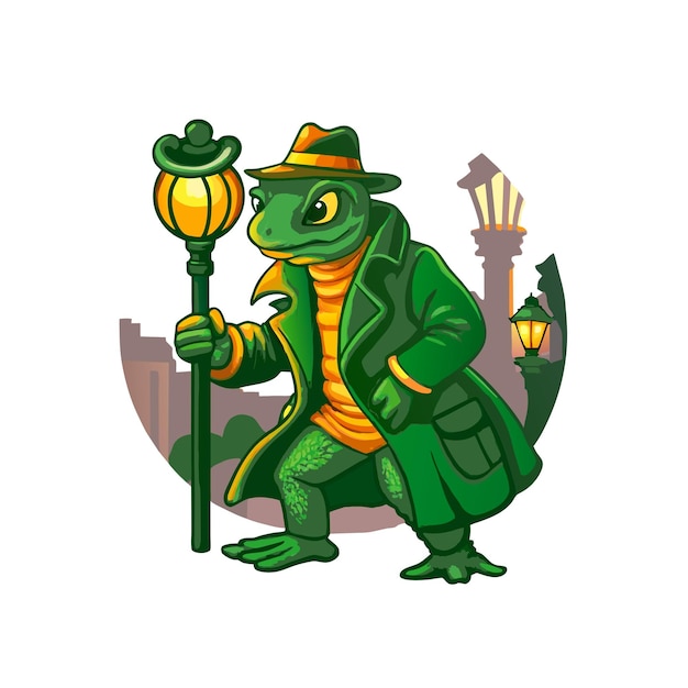 Vector detective turtle vector