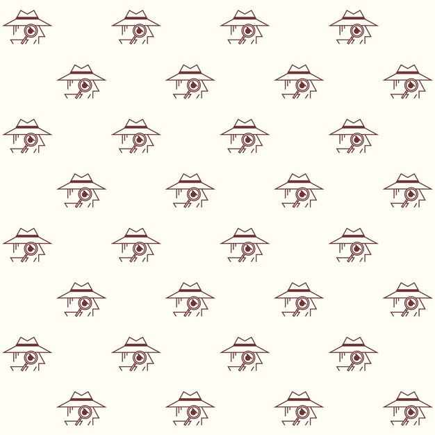 Vector detective vector outline seamless pattern