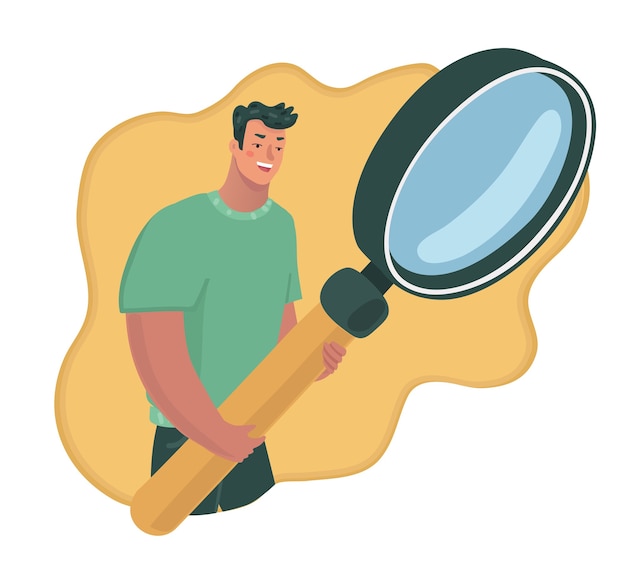 Detective with magnifying glass