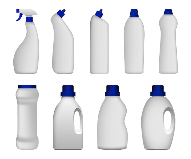 Detergent bottle clean mockup set