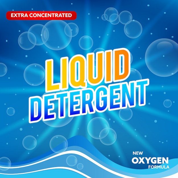 Vector detergent and laundry advertising concept