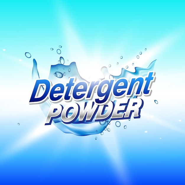 detergent powder cleaning product packaging concept design template