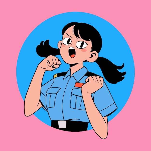 결단력 있는 여성 경찰관