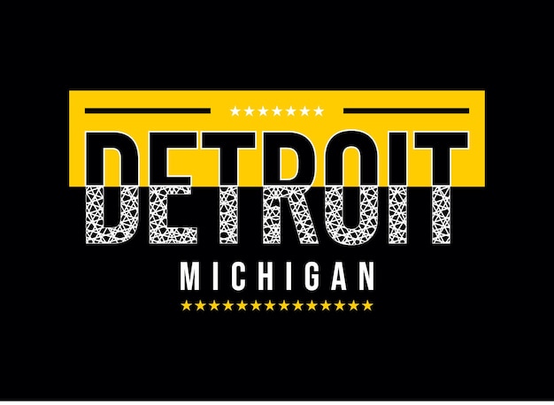 Detroit michigan typography design t shirt ready to print premium vector