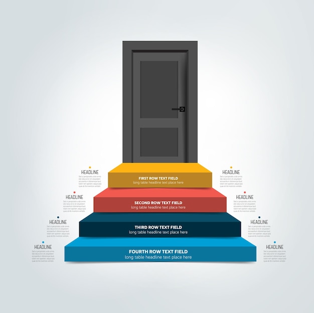 Deur en trappen infographic diagram schema grafieksjabloon