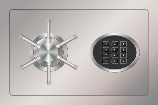Vector deurkluis kluis met een combinatie sleutelslot