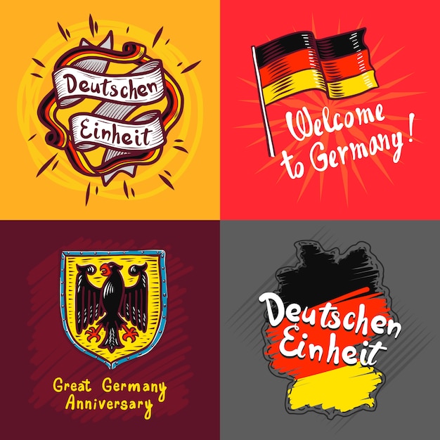 Set di banner di deutschen einheit