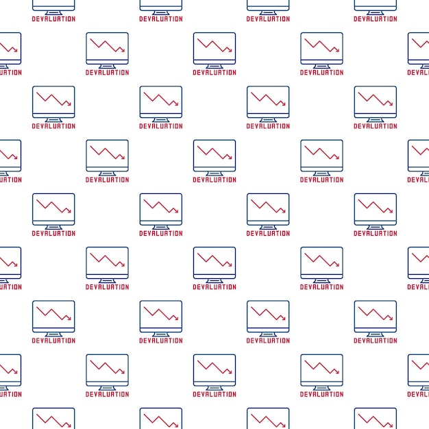 Vector devaluation vector financial crisis concept simple seamless pattern