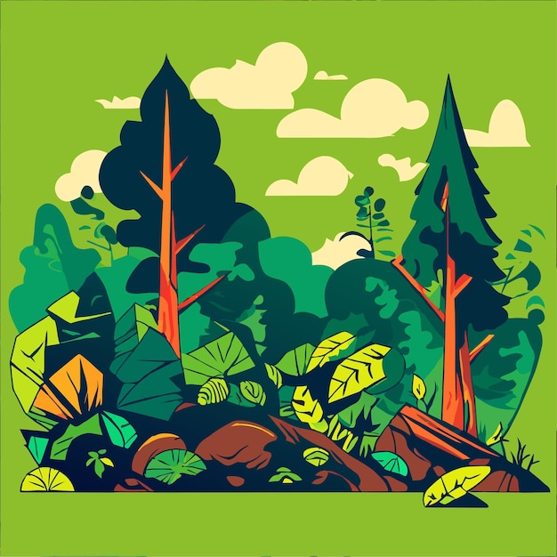 Vector devastating impact of deforestation nature vector illustration