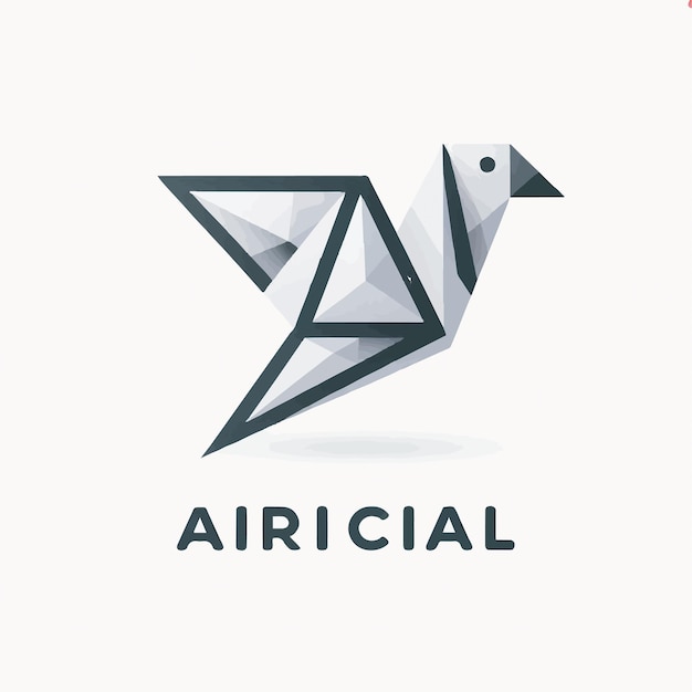 Develop a logo featuring a geometric origamiinspired artificial bird symbolizing the elegance and