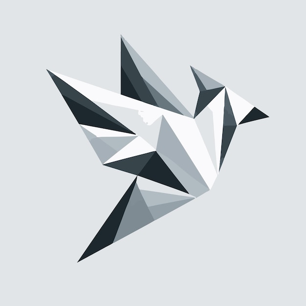 Vector develop a logo featuring a geometric origamiinspired artificial bird symbolizing the elegance and