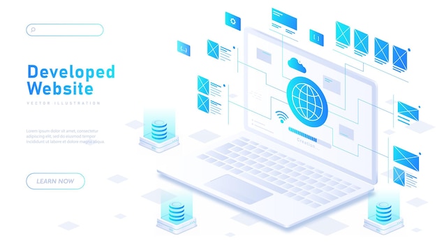 developed website white poster programming and it ui and ux design for webpage interface landing
