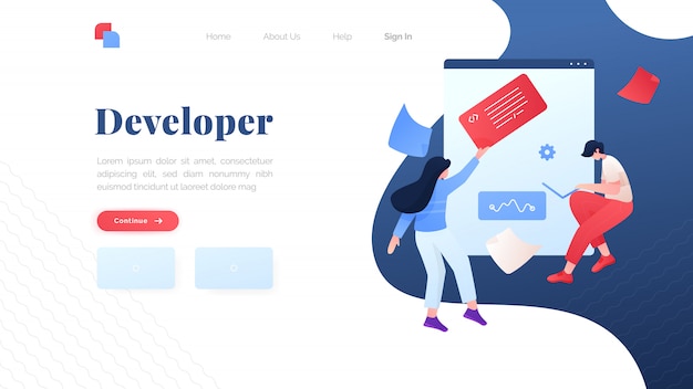 Developer flat landing page