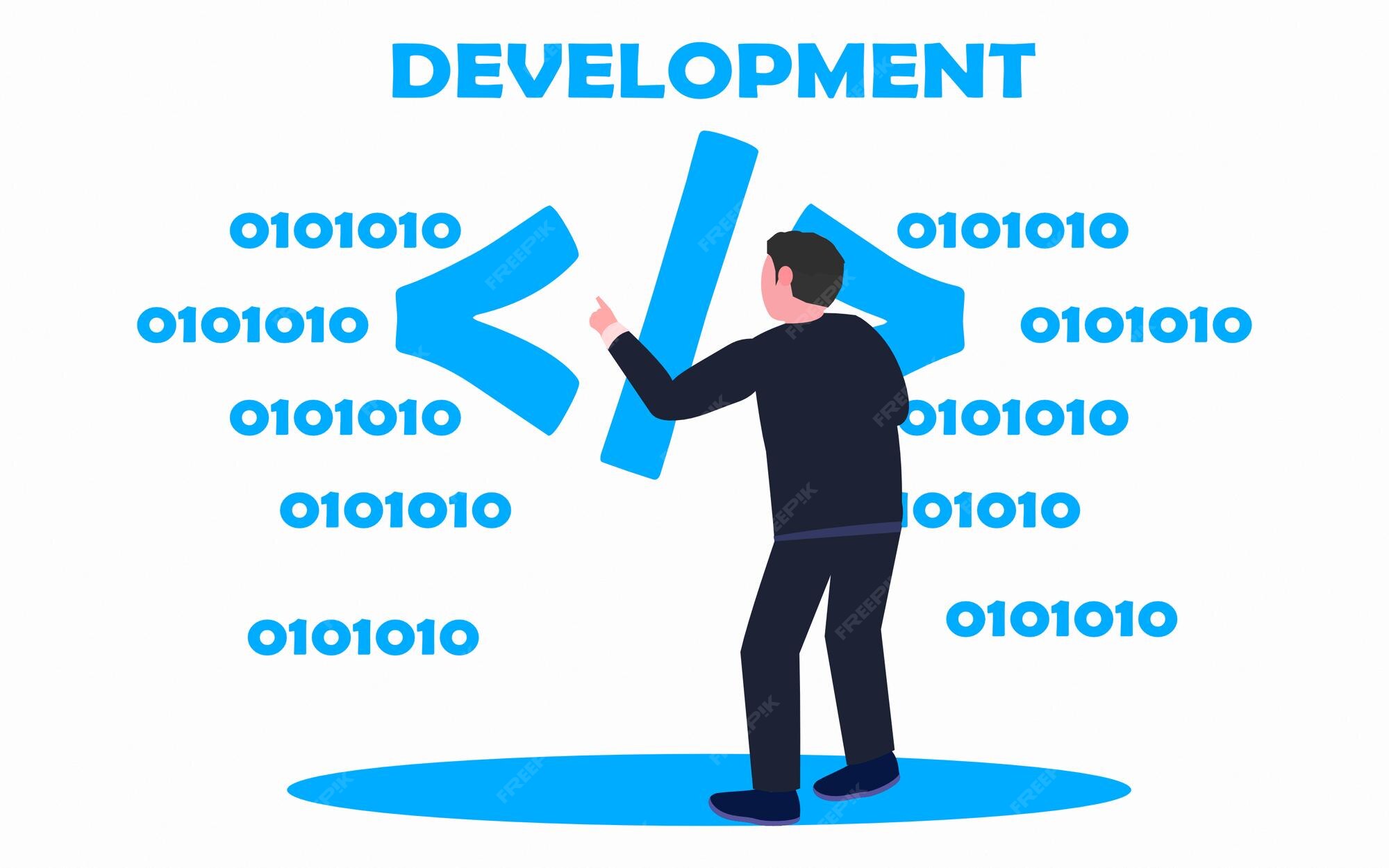 Premium Vector | Developer working on coding concept design Screen with ...