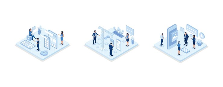 Premium Vector | Developers prototyping, programming user interface and ...