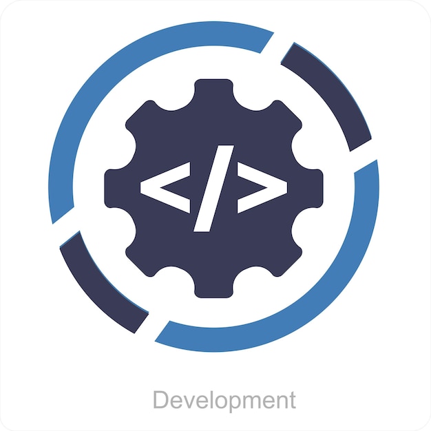 Vector development and coding icon concept