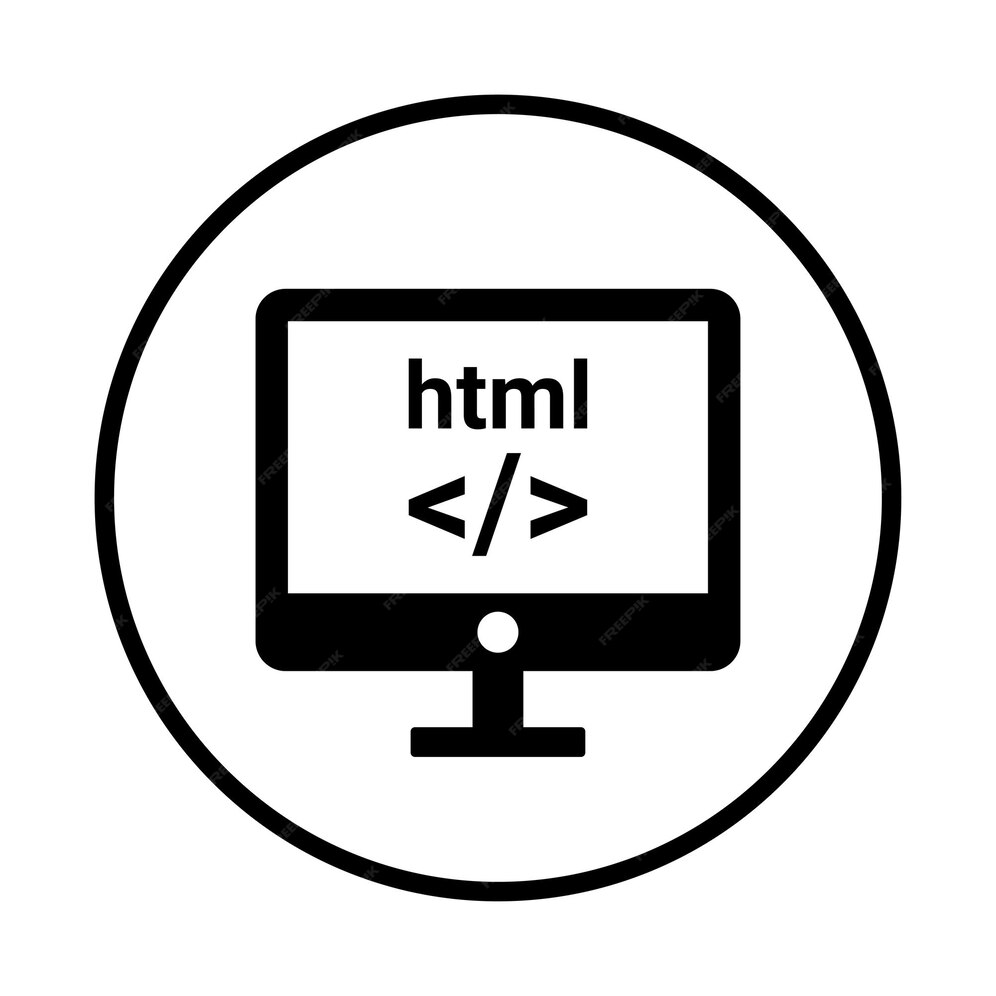 Premium Vector | Development html icon Black vector graphics