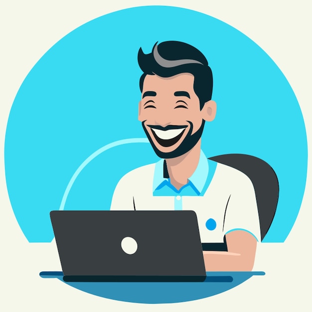 Developpeur confort smile vector illustration