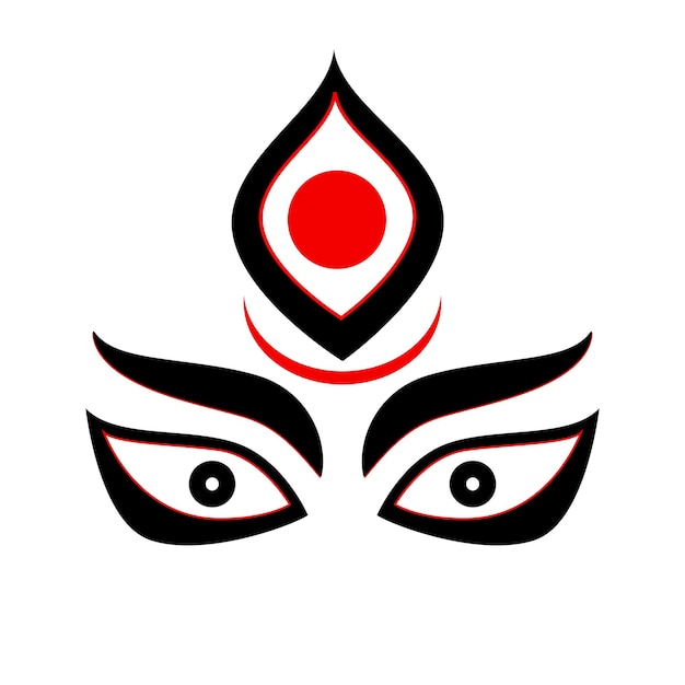 Devi Durga gezicht illustratie vector pictogram