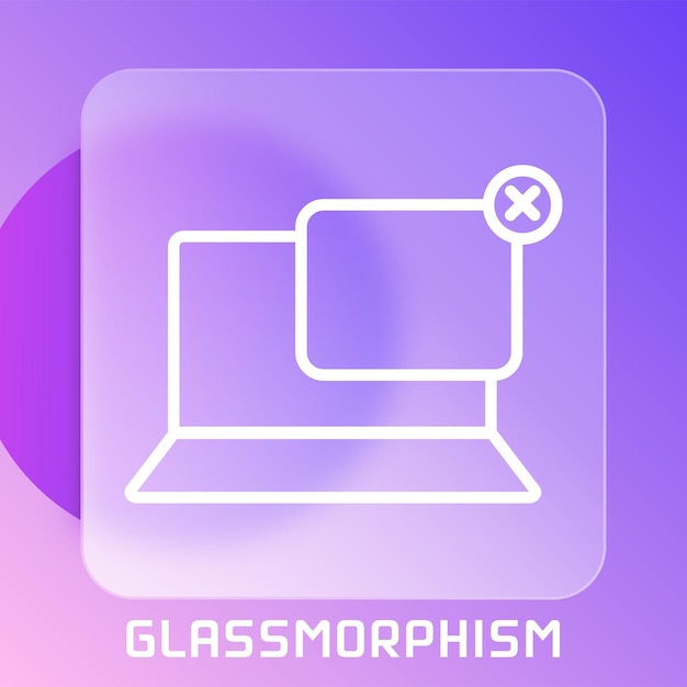 장치 및 기술 라인 아이콘 Glassmorphism 장치 아이콘 Glassmorphism 개념 장치 웹 아이콘