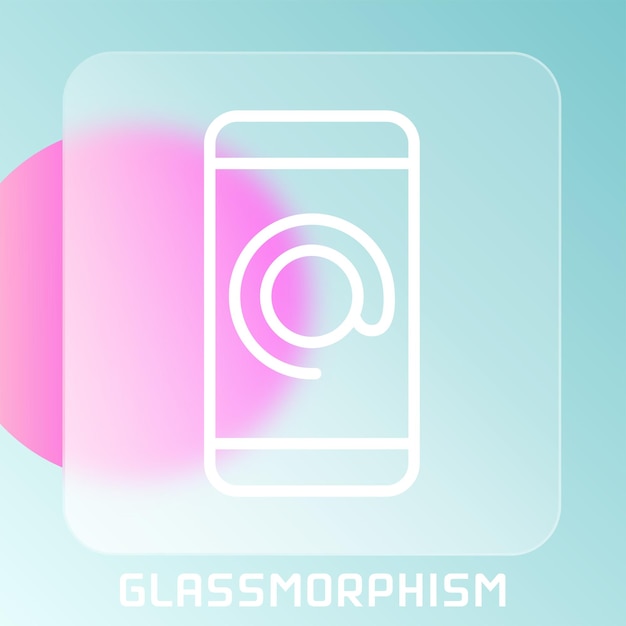 Glassmorphism 템플릿에 장치 및 기술 라인 아이콘 Glassmorphism 장치 아이콘 Glassmorphism 개념 장치 웹 아이콘