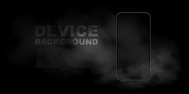 Device background with smoke vector effect Mobile gadget misty backdrop illustration